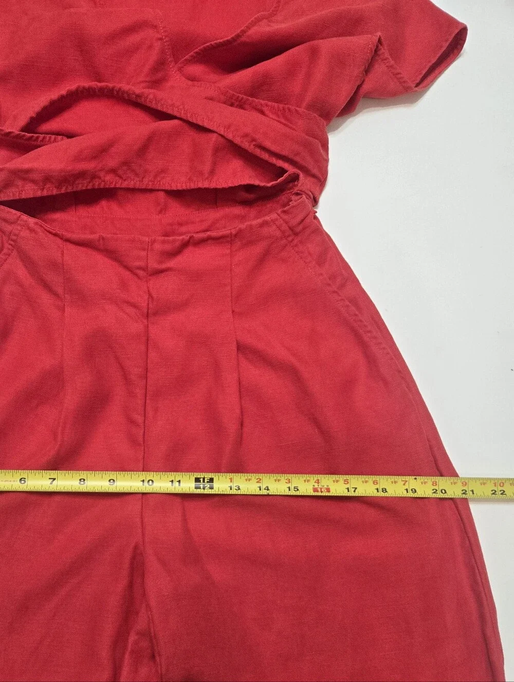 Wilfred Red Wide-Leg Crop Jumpsuit with Wrap Top Size 2